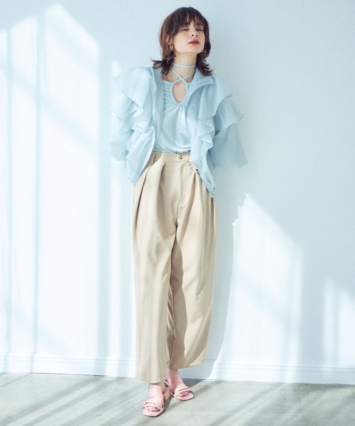 ジャケット ブルゾン ボリュームフリルシアーブルゾン「ELLEgirl/エル 