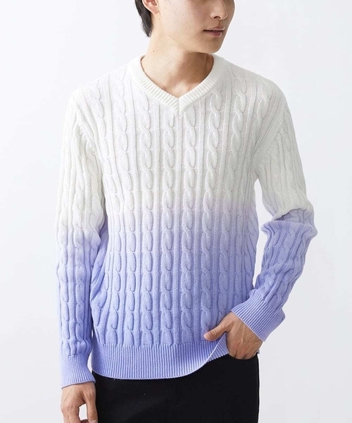MK MICHEL KLEIN HOMME セーター ニット グラデーションニット メンズ