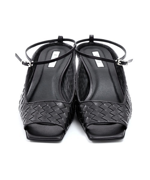 ETRO TOKYO ナローストラップレザーメッシュミュール37（24）？ ETRE TOKYO（エトレトウキョウ） シューズ ナローストラップレザー
