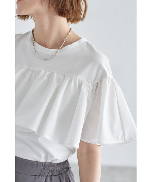 tシャツ フリルドッキングカットソー レディース &. NOSTALGIA tシャツ フリルドッキングカットソー レディース