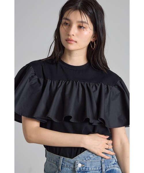 tシャツ フリルドッキングカットソー レディース &. NOSTALGIA tシャツ フリルドッキングカットソー レディース