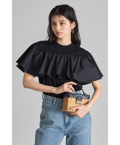 &. NOSTALGIA tシャツ フリルドッキングカットソー レディース