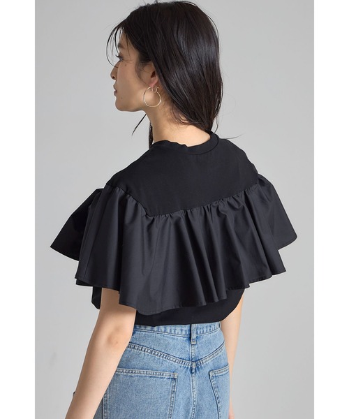 tシャツ 2WAYフリルドッキングカットソー レディース ROSE BUD（ローズバッド）の「2WAYフリルドッキングカットソー