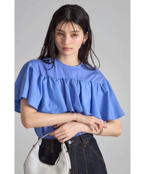 tシャツ フリルドッキングカットソー レディース &. NOSTALGIA tシャツ フリルドッキングカットソー レディース