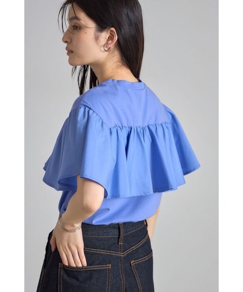 &. NOSTALGIA tシャツ フリルドッキングカットソー レディース