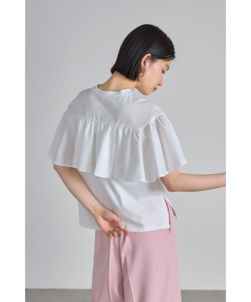 tシャツ 2WAYフリルドッキングカットソー レディース ROSE BUD（ローズバッド）の「2WAYフリルドッキングカットソー