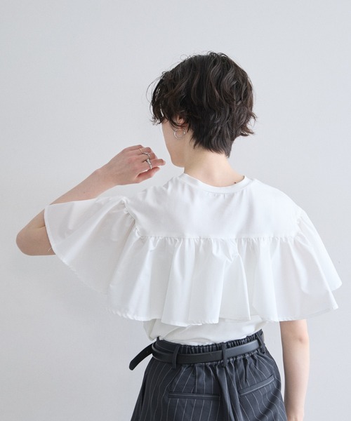 &. NOSTALGIA（ノスタルジア） tシャツ 半袖 フリルドッキング
