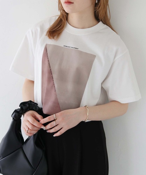 tシャツ 「手洗い可能」ニュアンスロゴTシャツ レディース le.coeur blanc｜《手洗い可能》ニュアンスロゴTシャツ