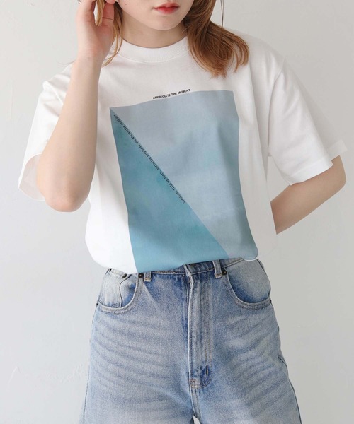 tシャツ 「手洗い可能」ニュアンスロゴTシャツ レディース le.coeur blanc｜《手洗い可能》ニュアンスロゴTシャツ
