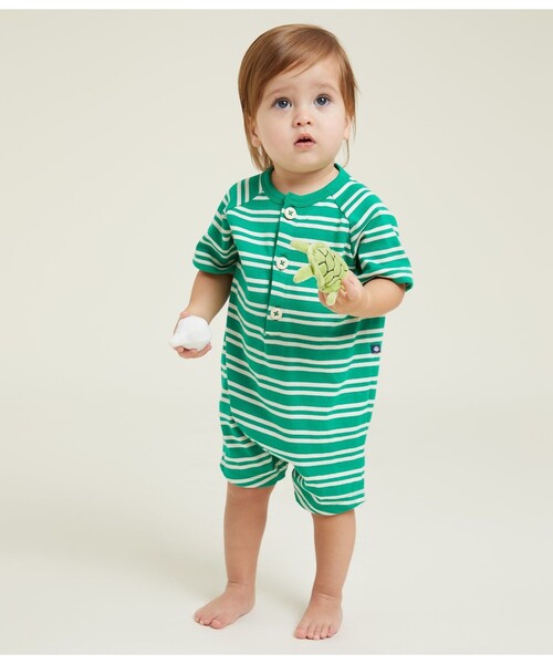 PETIT BATEAU（プチバトー） ベビー服 ロンパース 半袖ロンパース