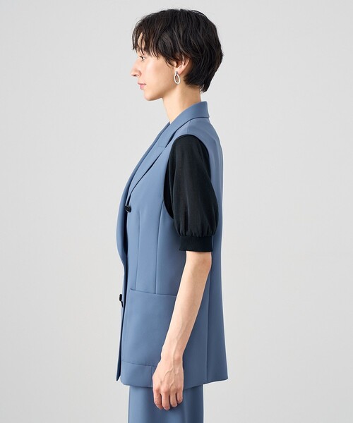 ベスト ジレ 「セットアップ対応商品」パウダリーピークドラペルダブルジレ レディース ANAYI ベスト ジレ 「セットアップ対応商品」パウダリーピークド