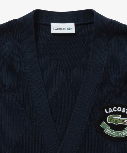 LACOSTE（ラコステ） カーディガン トーナルアーガイル柄 Vネック