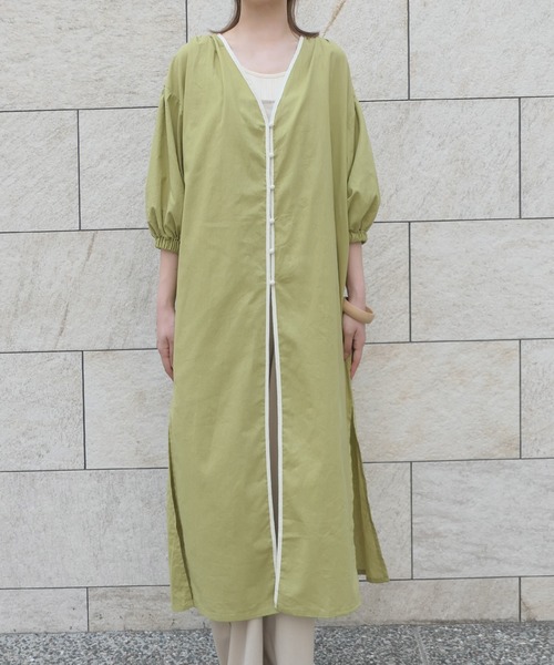 「CORNERS」 7分袖チュニック M ライム レディース