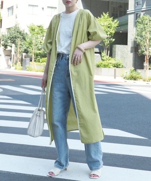 「CORNERS」 7分袖チュニック M ライム レディース