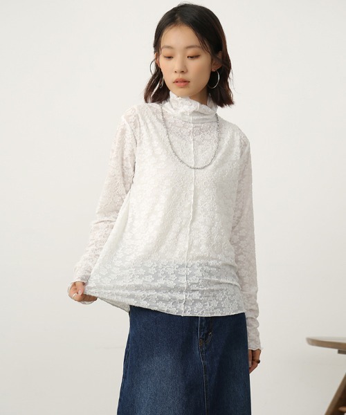 tシャツ タートルネック刺繍シアートップス レディース : ZOZOTOWN