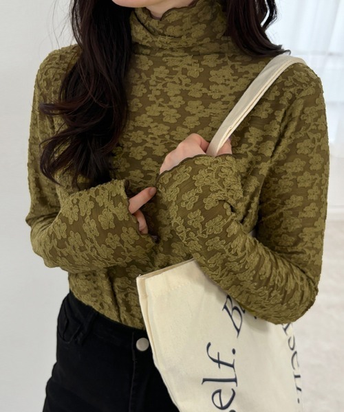 tシャツ タートルネック刺繍シアートップス レディース : ZOZOTOWN