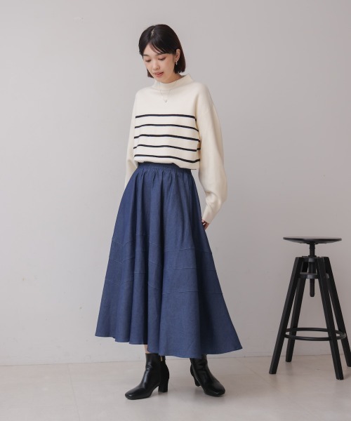 Bou Jeloud（ブージュルード） デニムスカート 切替フレアデニム