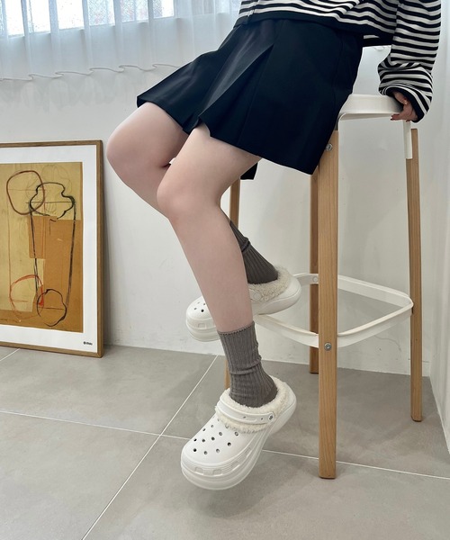 ボアサンダル　24 ORiental TRaffic サンダル EC限定 パンチングデザイン厚底ボア