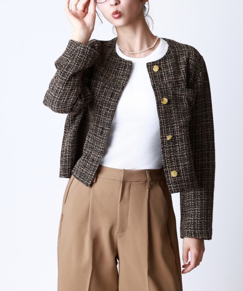 Tuche ジャケット ノーカラージャケット Tuche/トゥシェ ハレの日style