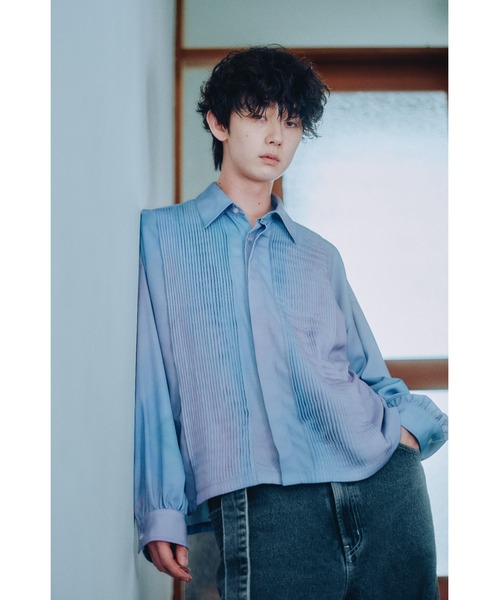 ブラウス シャツ Hana” Pleats Shirt  プリーツシャツ レディース メンズ