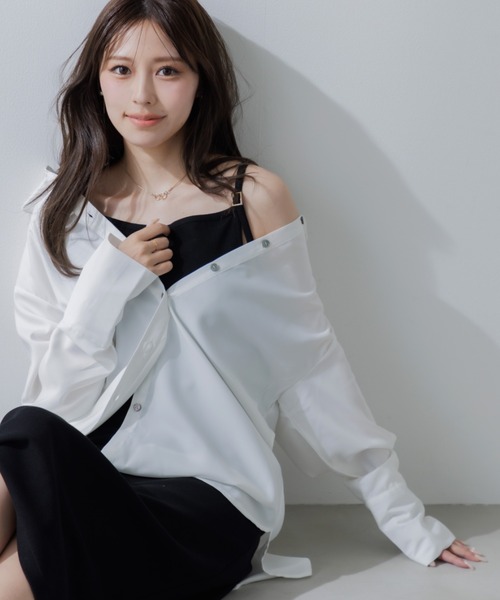 トップス S.S.S ブラウス シャツ rib long design shirt （リブロングデザインシャツ