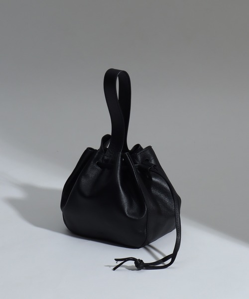 韓国デザイン レザーハンドバッグ 巾着 本革 リアルレザーBAG 選べる8色 リアルレザー巾着ハンドバッグ レディース[品番