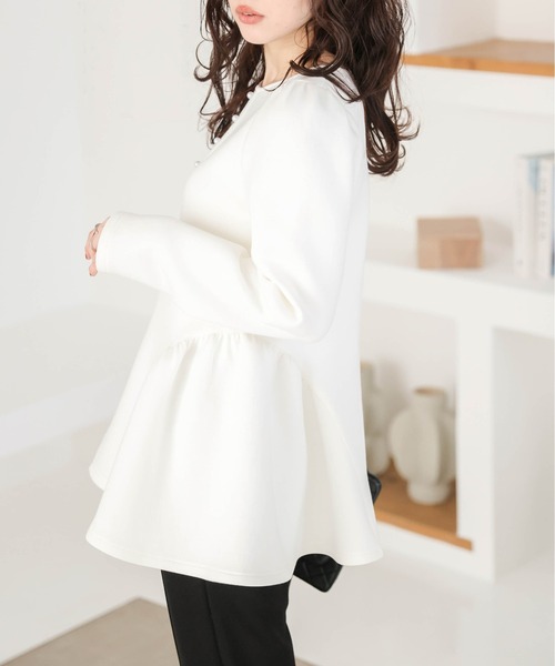 Lajour ブラウス シャツ 「日本製」ペプラムトップス レディース