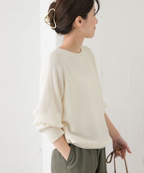 新品！URBAN RESEARCH DOORS リネン混スラブドルマンニット URBAN RESEARCH DOORS ニット セーター リネン混スラブドルマン