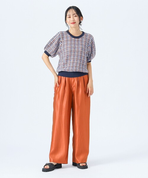 ニット セーター カラフル チェック ニット レディース BEAMS HEART ニット セーター カラフル チェック レディース