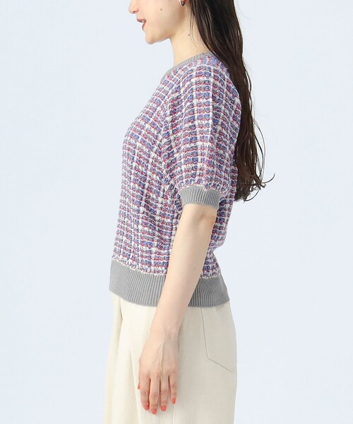 BEAMS HEART ニット セーター カラフル チェック レディース