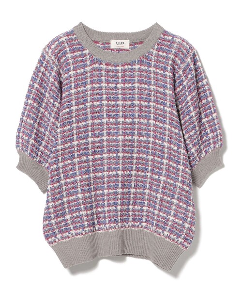BEAMS HEART ニット セーター カラフル チェック レディース