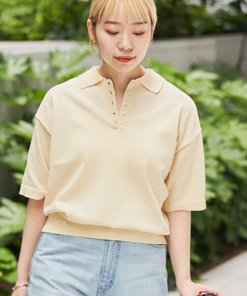 カーキXSサイズPOLO レディースサマーニット