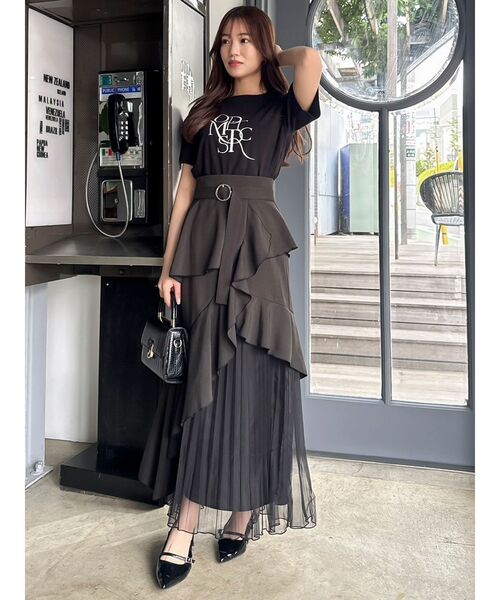 dazzlin スカート アシメプリーツマーメイドスカート : ZOZOTOWN
