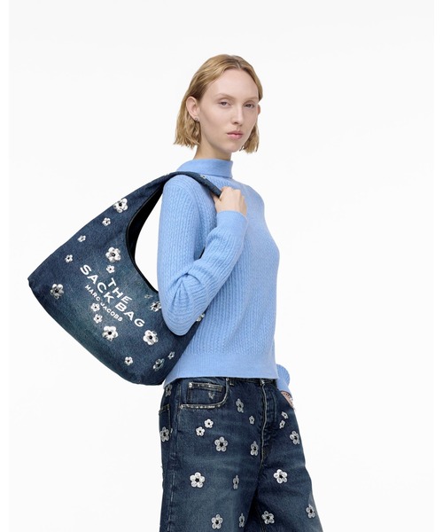 新品★マークジェイコブス スパンコール デイジー デニム サックバッグ MARC JACOBS ハンドバッグ SEQUIN DAISY DENIM SACK BAG THE