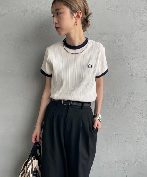 FRED PERRY/フレッドペリー] 別注 ランダムリブ ワンポイント