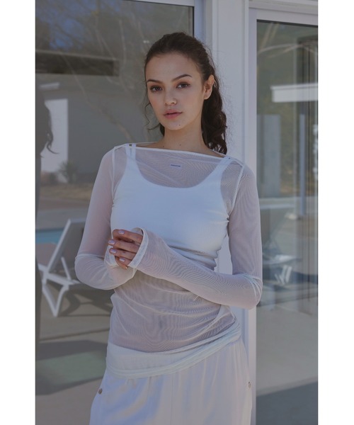 ALEXIA STAM tシャツ Wellness Mesh Long Sleeve Top/ウェルネス