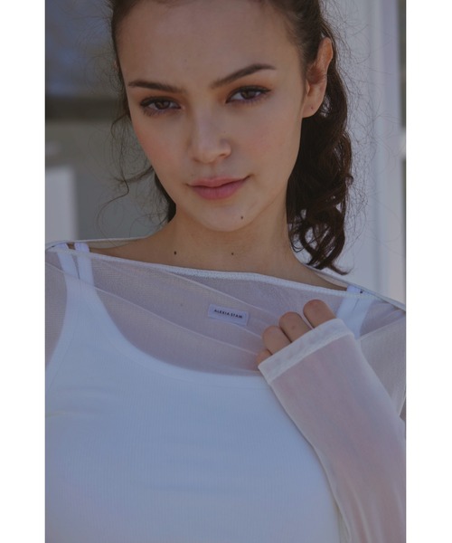 ALEXIA STAM ウェルネス　アシンメトリーロングスリーブTシャツ ALEXIA STAM ウェルネス アシンメトリーロングスリーブTシャツ
