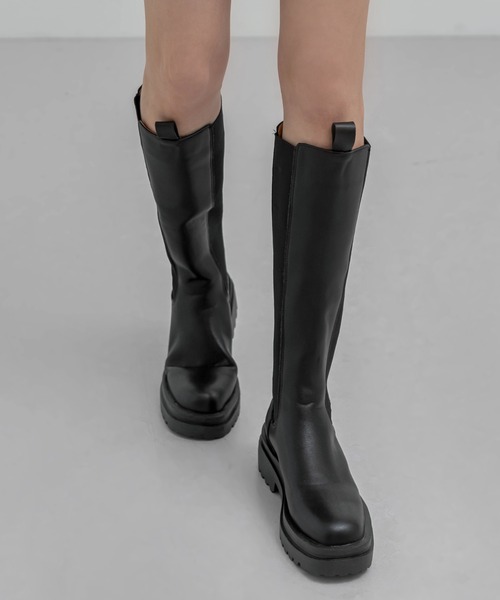 「FOLLOWIN」 ロングブーツ 24.0cm ブラック レディース_画像6