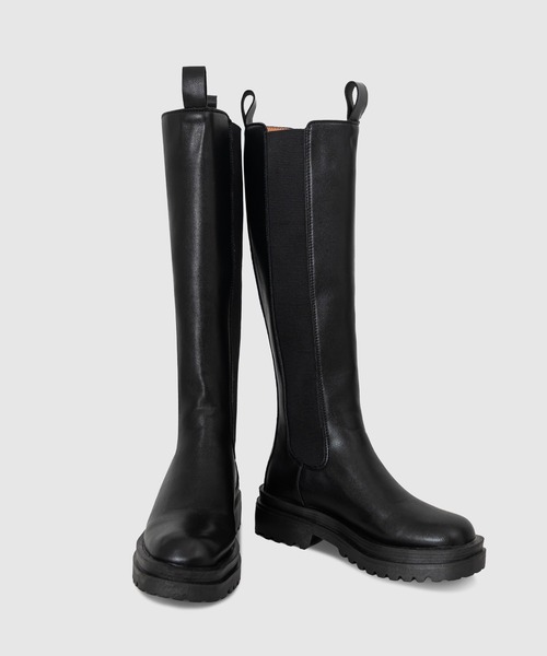 「FOLLOWIN」 ロングブーツ 24.0cm ブラック レディース_画像9