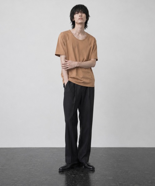 半袖カットソー NO WAY tシャツ /Bl/スクープネック半袖カットソー 無地 メンズ