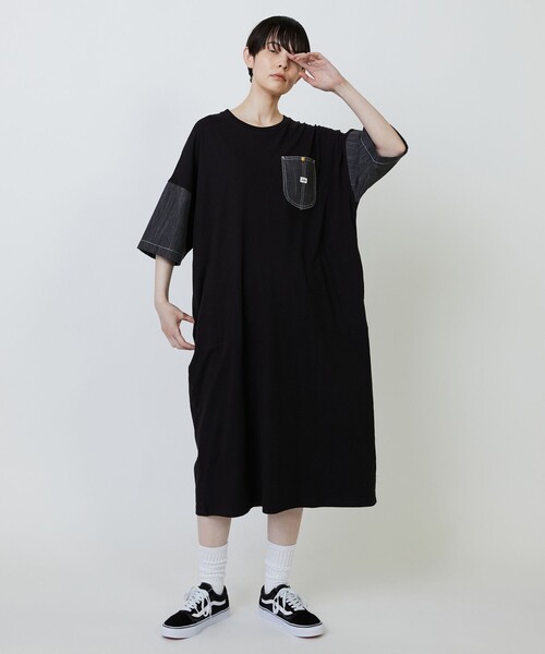 FRAPBOIS（フラボア） ワンピース 半袖 Lee×FRAPBOIS カットワンピース