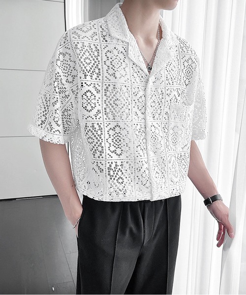 JOHNNY WOLF（ジョニーウルフ） シャツ 半袖 ALCYONE レース ルーズ