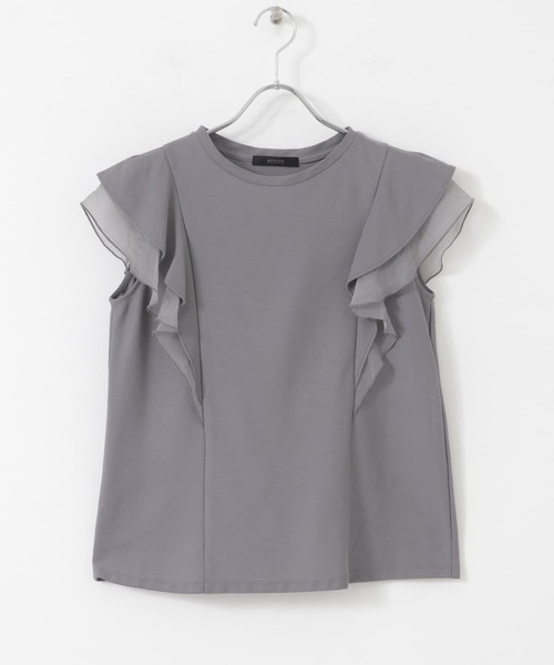 tシャツ シアードッキングフリルスリーブTシャツ レディース