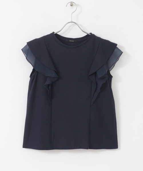 tシャツ フリルスリーブドッキングTEE レディース PLST(プラステ)公式 | フリルスリーブドッキングTシャツ（接触冷