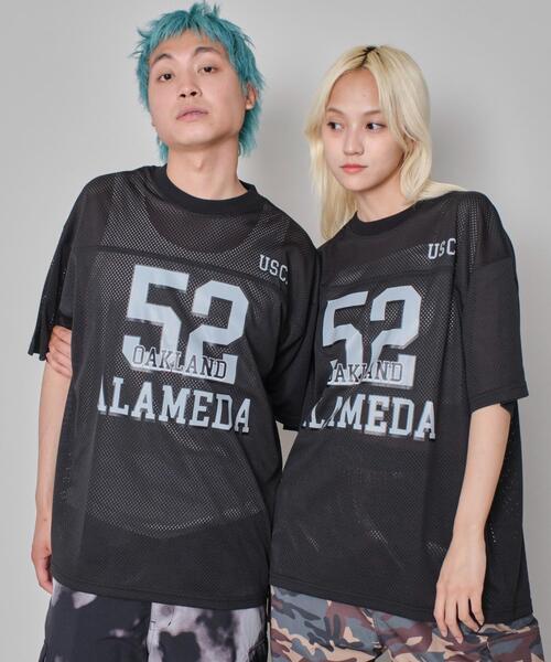 WEGO（ウィゴー） tシャツ WEGO/メッシュナンバリンググラフィックT