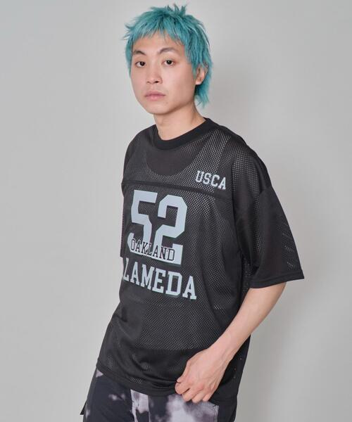 WEGO（ウィゴー） tシャツ WEGO/メッシュナンバリンググラフィックT