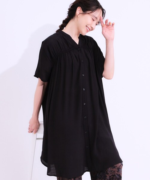 TO BE CHIC チュニック レーヨンナイロンポンチ チュニック