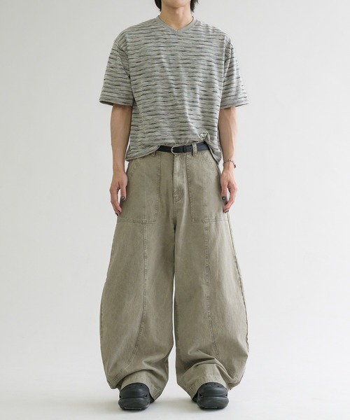 tシャツ 「EPNK」V-neck border tee / Vネックボーダーtee メンズ
