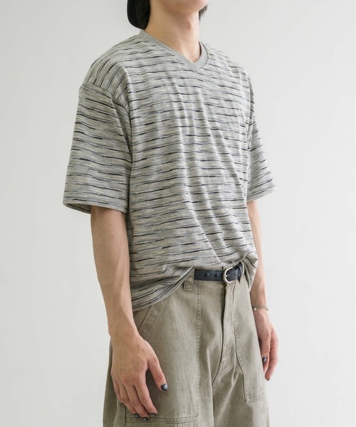 tシャツ 「EPNK」V-neck border tee / Vネックボーダーtee メンズ