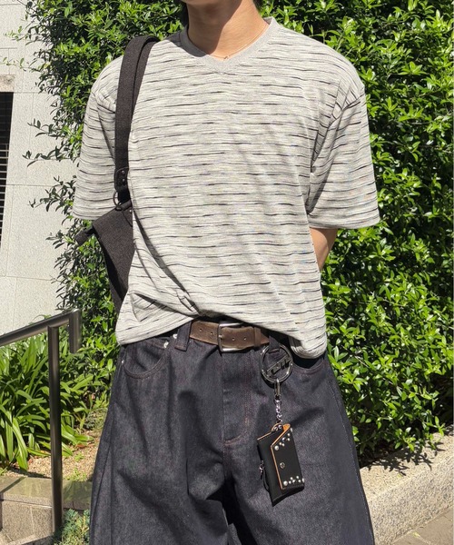 tシャツ 「EPNK」V-neck border tee / Vネックボーダーtee メンズ